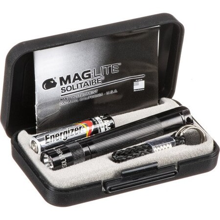 Maglite Solitaire AAACell Incandescent Flashlight, Color Black, Packaging Display Box K3A012